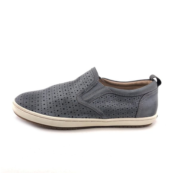 Taos Footwear Shoes Taos Court Steel Gray Leather Slip On